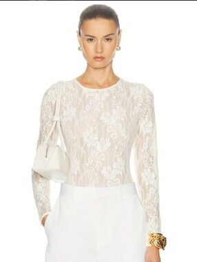 Bailey 44 Floral Lace Long Sleeve Blouse NWT XS